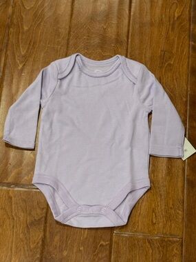 NWT size 6-9 Months Wonder Nation Long-Sleeve Lavender One-Piece Bodysuit